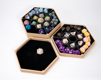 RollVault™ Level 2 Dice Case • Honeycomb Insert • Double-Layer Dice Storage with Rolling Tray