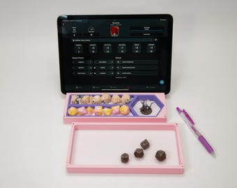 CritKit™ Conquerer - Dice, Miniature, Pen Storage, Phone or Tablet Stand with Dice Tray