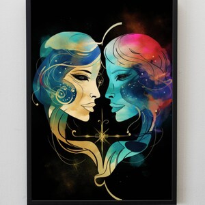 Gemini Zodiac, Digital Print!