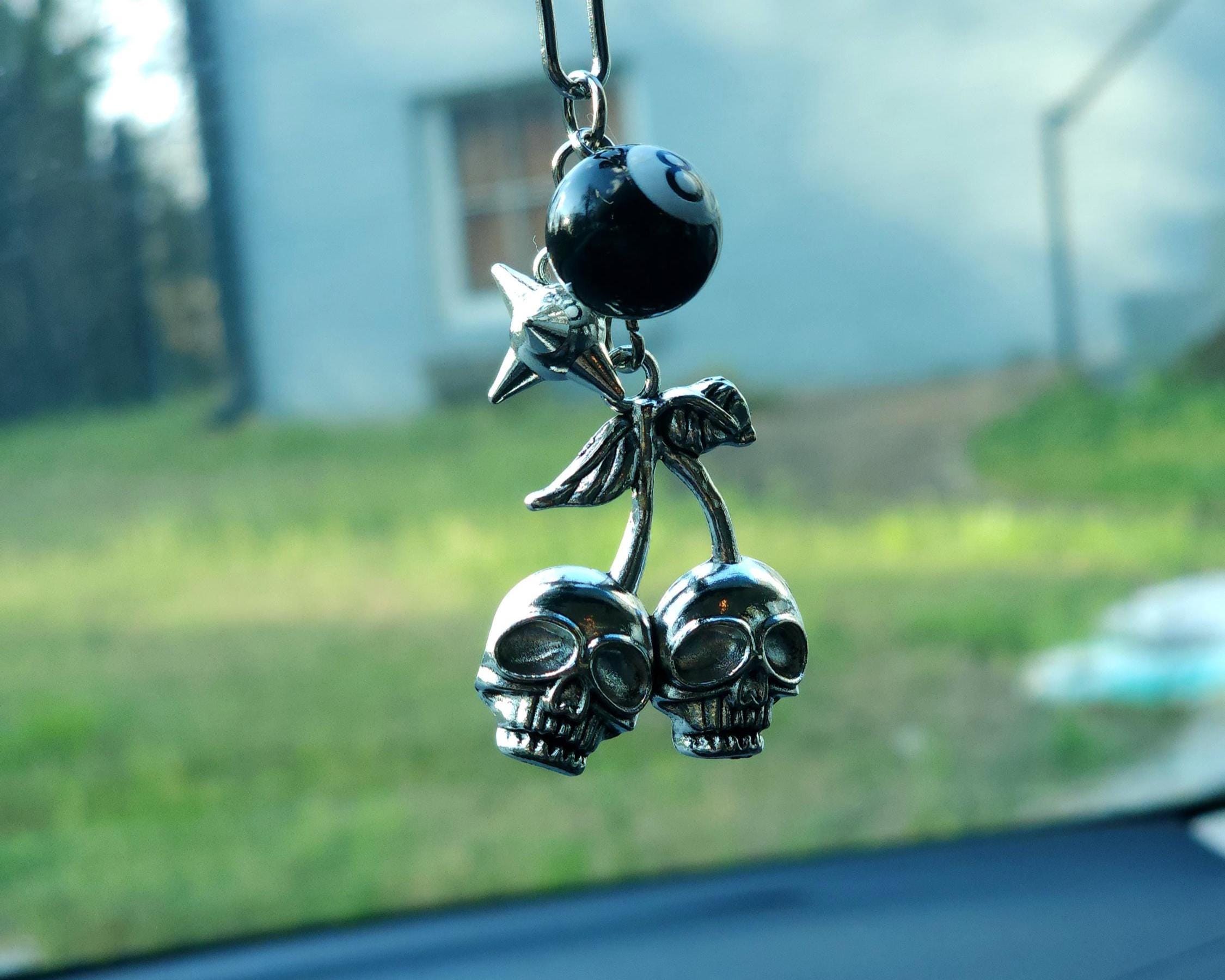 Pjo Keychains Skull Cherry 8 Ball Keychain | Gothic Grunge Bag, Phone, Car Charm - Etsy