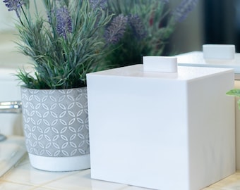 Storage Box Towel Holder For Clean Skin Club XL Towels - Modern Organizer for Clean Towels XL - Bright White