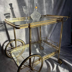 neoclassical BAR CART tea cart serving cart empire style side table brass.