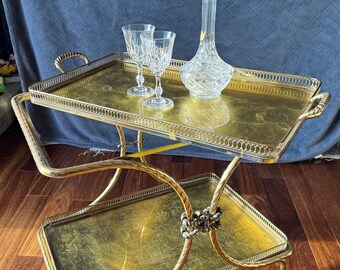 neoclassical BAR CART tea cart serving cart empire style side table brass.