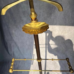 Majordome en fer et laiton du milieu du siècle/porte-costume/porte-vêtements/porte-serviettes