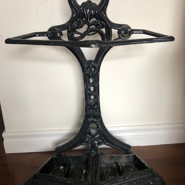 Antique Victorian Cast Iron Stick Stand/ Umbrella Stand Walking Stick Holder Hall Furniture