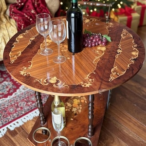 Vintage Italian Marquetry Bar Cart - Etsy