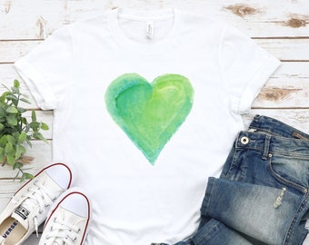Pastel Heart Shirt, Summer Clothing, Summer Apparel, Cute Shirt for Moms, Minimalist Tee, Heart Shirt, Cute Summer Shirt, Cute Boho Shirt