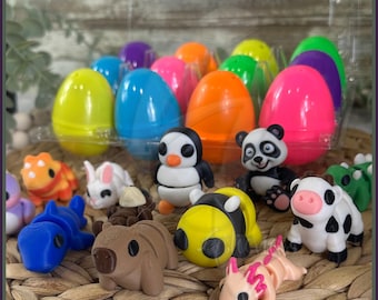 Vorgefüllte Ostereier - 3d Gedrucktes Mini-Spielzeug Gelenkbonbonfreie Partygeschenke Frühlingsüberraschungskorb-Stuffer