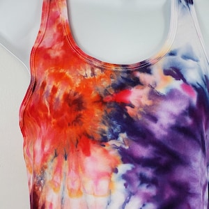 Women&#39;s Medium Plum Wine Watercolor Custom Order Tie Dye Racerback Tank Top, Ice Tie Dye Tank, Tie Dye T-Shirt, Unisex Tie Dye