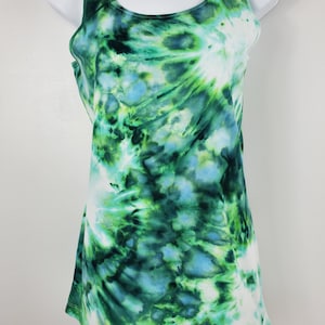 BlueGreen Watercolor Custom Order Tie Dye Tank Top, Ice Tie Dye Tank, Tie Dye T-Shirt, Unisex Tie Dye