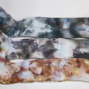 Women&#39;s Size Small Hand Dyed Cotton Scrunch Socks, Vibrant Hand-Dyed Tie-Dye Knee Socks, Unique Tie-Dye Socks for Stylish Colorful Comfort