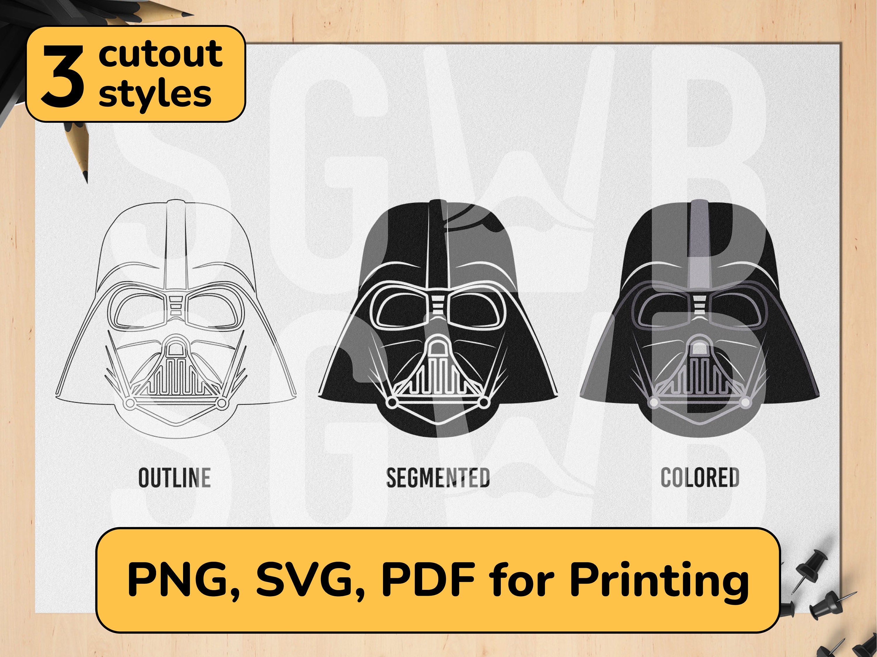 Darth Vader Head Stencil