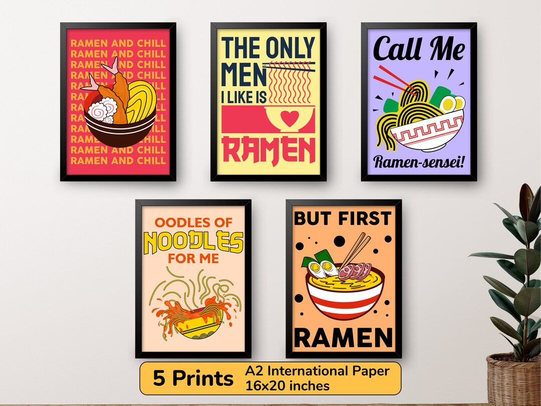 Ramen Poster Japanese Vintage Food Wall Art Chef Print Etsy