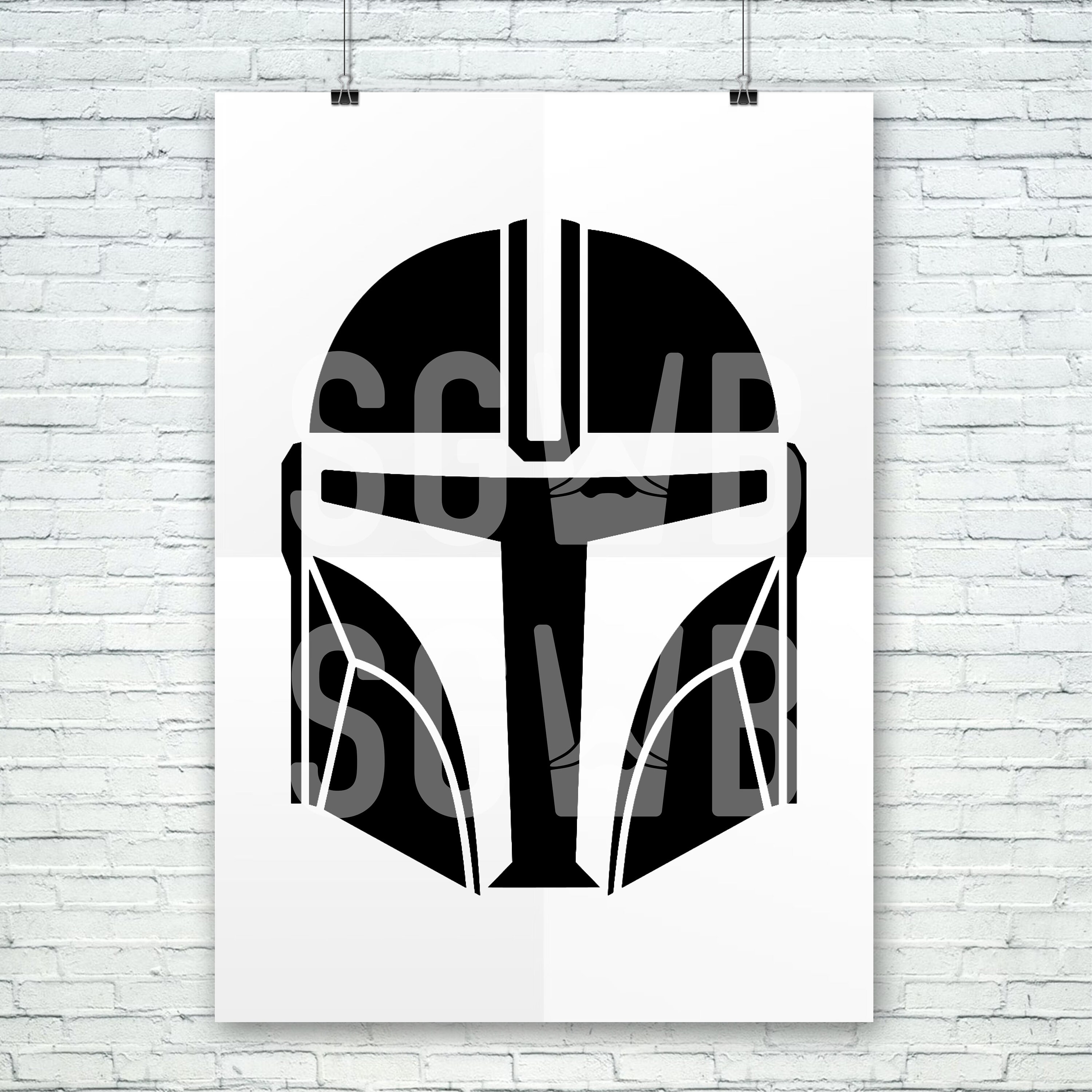 Mandalorian Helmet Clipart Mandalorian SVG Mandalorian Etsy