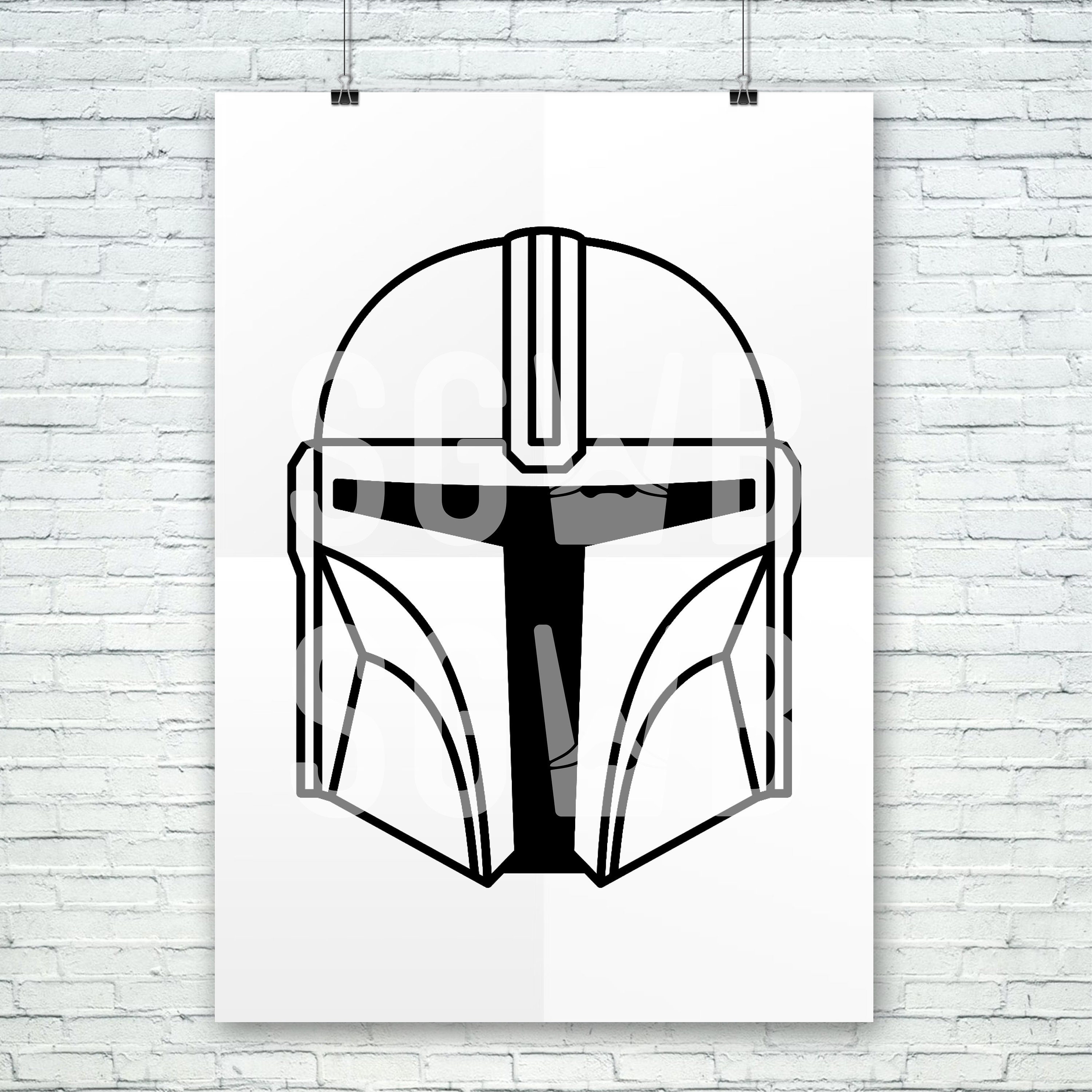 Mandalorian Helmet Clipart Mandalorian SVG Mandalorian Etsy