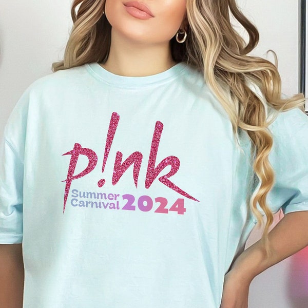 Comfort Colors® Pink Summer Carnival 2024 T-Shirt, Stylish Typographic Festival Apparel for All Ages