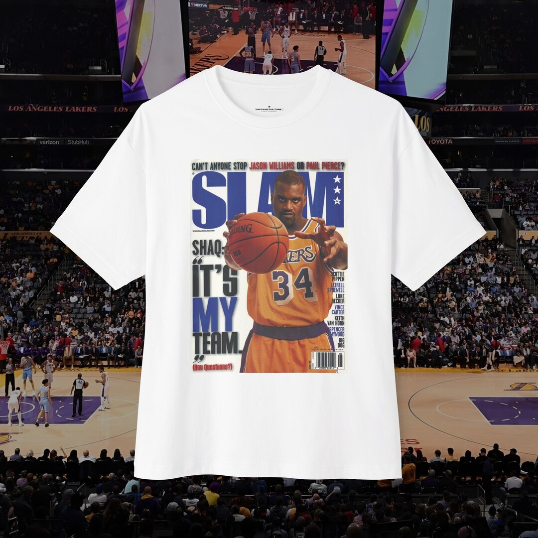 SLAM Style Shaquille O'neal Basketball Graphic Oversized Boxy Tee - Etsy