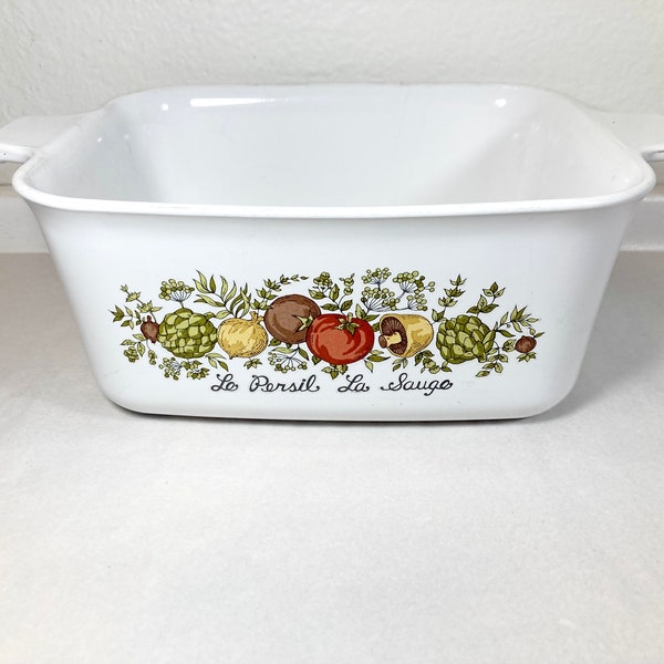 Vintage Corningware Spice of Life Square Casserole Baking Dish