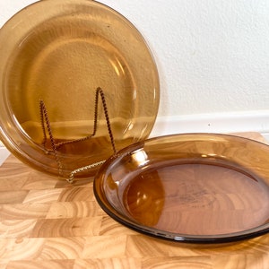Vintage Anchor Hocking Amber Glass 9-Inch Pie Dishes Sold Individually