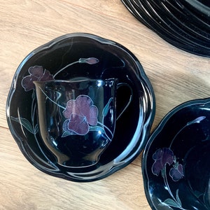 Vintage Mikasa Tango Rondo Black Floral Dinnerware image 6