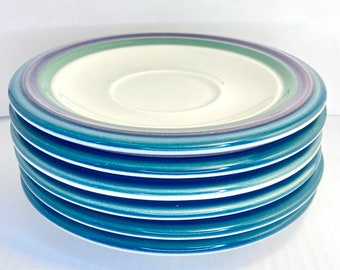 Set of 6 Pfaltzgraff mountain shadow saucers