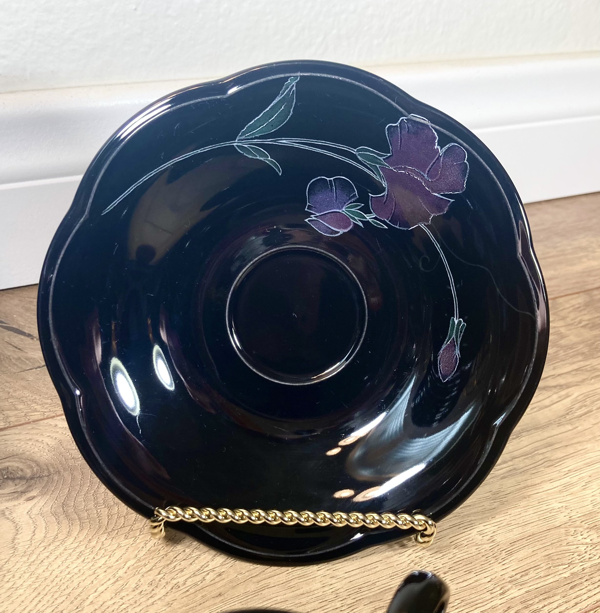 Vintage Mikasa Tango Rondo Black Floral Dinnerware - Etsy
