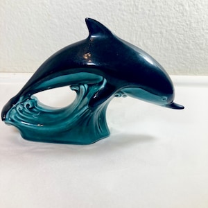 Vintage Poole Mid Century Modern Leaping Dolphin Ceramic Figurine