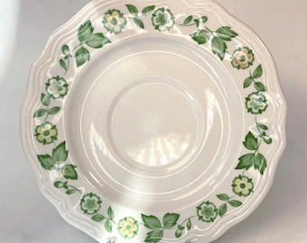 Vintage Green and White Ironstone Petite Flora Saucer Plates Sold Individually