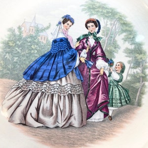 Antique Godey Print Porcelain Dishes from Salem China Company