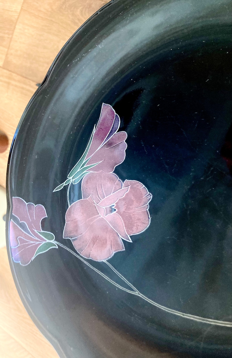 Vintage Mikasa Tango Rondo Black Floral Dinnerware image 8