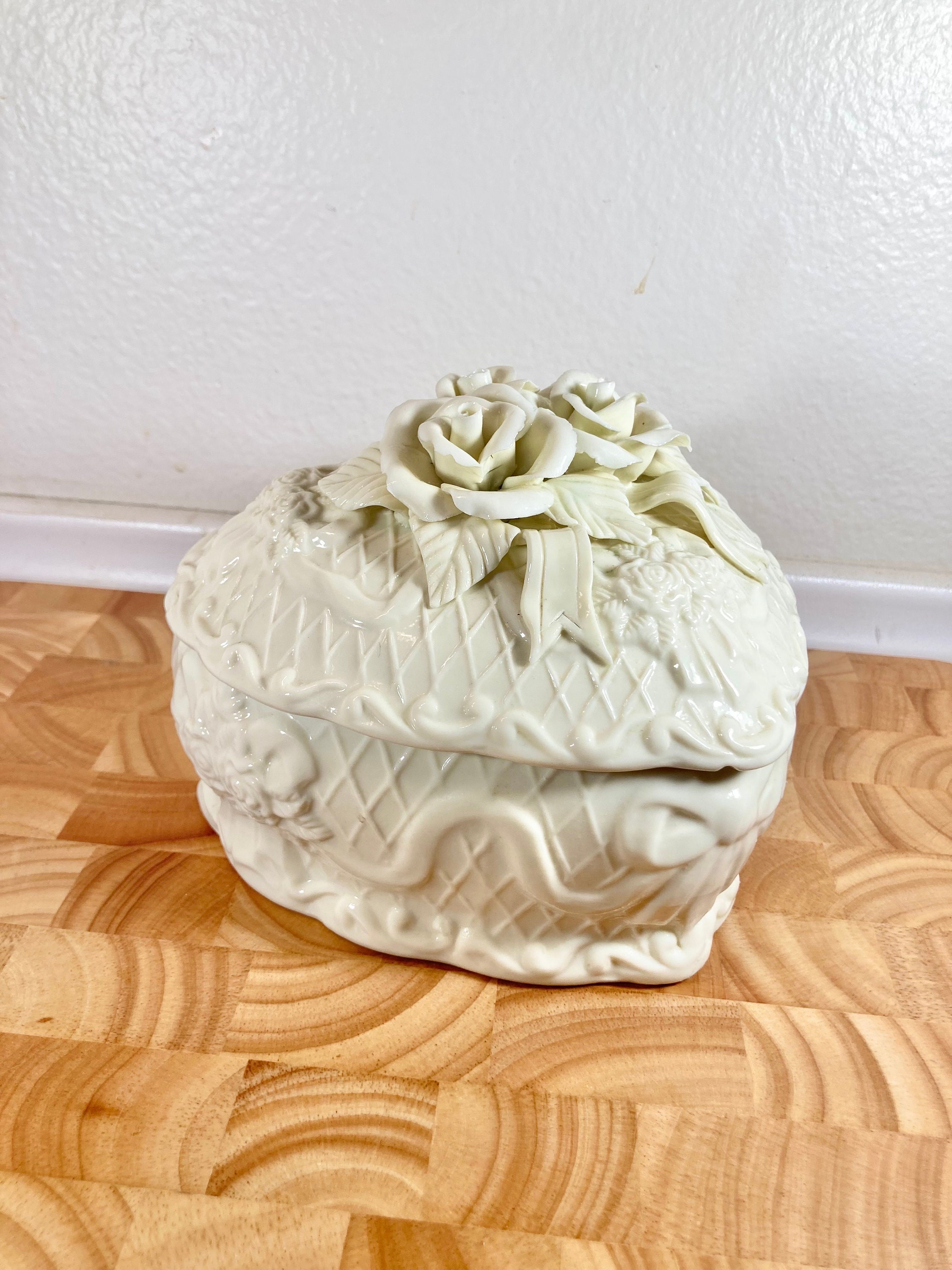 Bisque Roses Trinket - Etsy