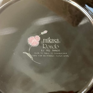 Vintage Mikasa Tango Rondo Black Floral Dinnerware image 9