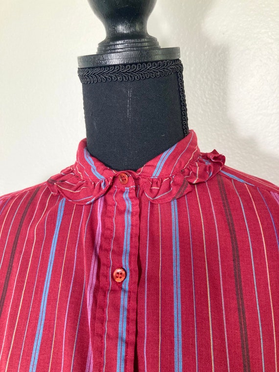 Vintage Women’s Shirtstop Burgundy Plaid Button u… - image 3