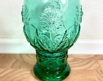 Bright Emerald Green Anthropologie Helianthus Drinking Goblet/Glass