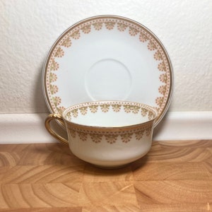 Antique Haviland Limoges Schleiger series teacup and saucer