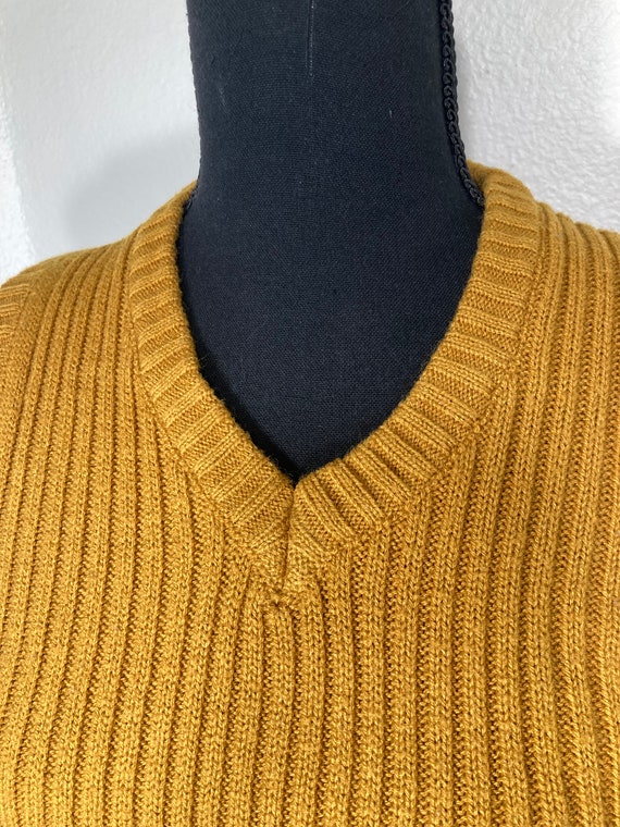 Vintage Women’s Mustard Yellow Knit Sweater Vest … - image 6