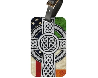 Gepäckanhänger irisch amerikanisch. Irisch amerikanischen Taschenanhänger. Irischer Stolz. Irland Kreuz. Keltenkreuz. Weihnachtsgeschenk. Geburtstagsgeschenk. Reisegeschenk.