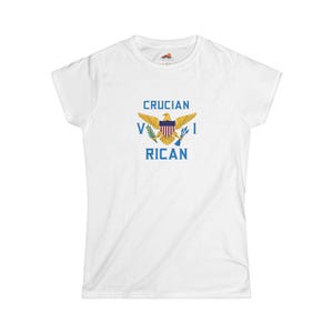 Women&#39;s Softstyle Virgin Islands Tee. Crucian Rican Tee Shirt. Heritage T-shirt.  USVI Gifts. Island Pride. Gift For Her. St Croix PR Gifts
