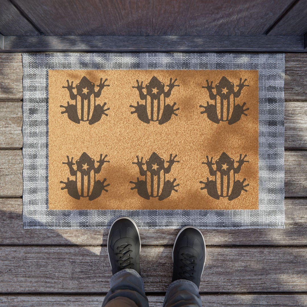 Puerto Rico Rug Doormat Puerto Rican Solidarity Flag Outdoor Mat, PR Coqui Frog ...