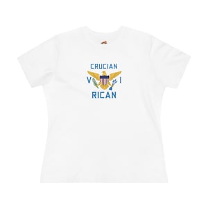 Women&#39;s Virgin Islands Flag Cotton Tee. Crucian Rican Tee Shirt. USVI Flag. Virgin Islands Gifts. VI Heritage Shirt. VI Family Reunion Shirt