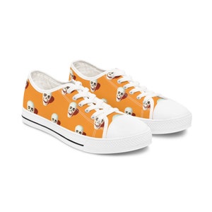 Halloween-sneakers voor dames. Halloween-dia&#39;s. Damesschoenen. Halloween-feestschoenen. Halloween-verjaardagsschoenen. Seizoenssneakers. Schedelsneak