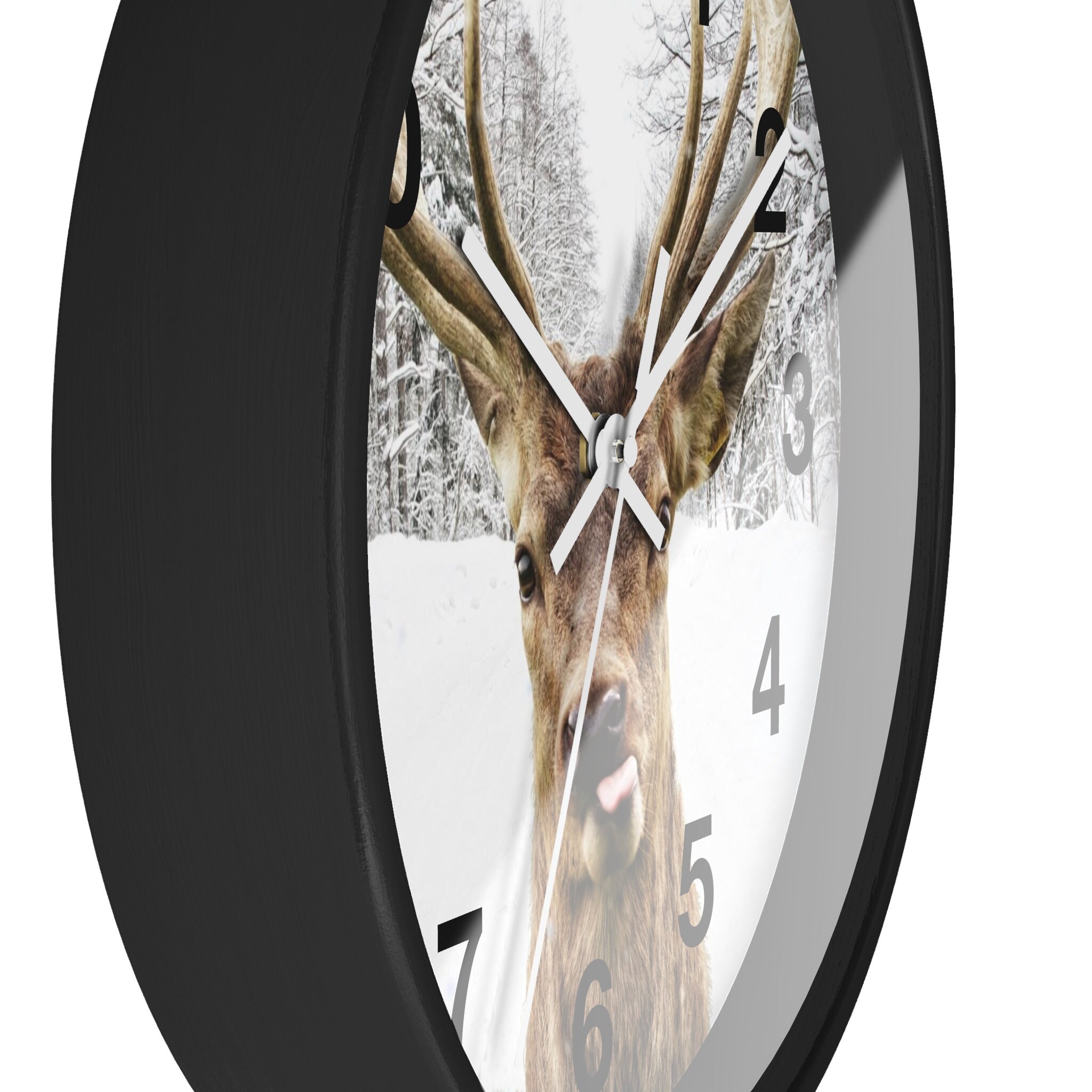 Wall Clock Deer Head. Hunter Wall Clock. Deer Head Clock. Huntsman ...