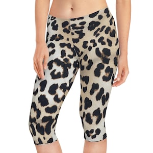 Cheetah Print Capri Leggings, Animal Lover Workout Pants, Fashionista Yoga Tights, Hiking Errands Running Leggings, Women&#39;s Athletic Wear