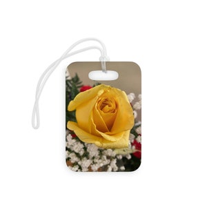 Luggage Tag Yellow Rose. Yellow Rose luggage Tag. Yellow Rose Bag Tag. Floral Luggage Tag. Bag Tag. Diaper Bag Tag. Backpack Tag. Instrument