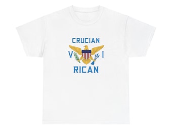 Jungferninseln Crucian Unisex T-Shirt aus schwerer Baumwolle. Crucian Rican Shirt. VI Familientreffen Shirt. St. Croix Shirt. USVI Geschenke. Karibisches Shirt.