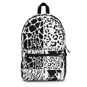Cow Print Backpack, Farmhouse Animal Lover Travel Bag, Country Girl Cowgirl Gift, Coworkers Gift, Animal Print Carry On Backpack Fashionista