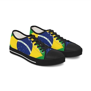 Women&#39;s Low Top Sneakers Brazilian Flag. Brazilian Flag Gifts. Brazilian Glag Sneakers. Brazilian Flag Shoes. Brazilian Gifts. Christmas