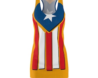 Women&#39;s Puerto Rico Dress. PR T-shirt Dress. Swimsuit Coverup. Puerto Rican Flag Dress. Buricua  Dress. Family Reunion Dress. Caribbean Dres