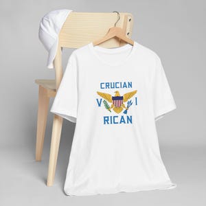 Unisex  Virgin Islands Jersey T-Shirt. Crucian Rican Tee Shirt. VI Flag Shirt. Virgin Islands Flag Shirt. VI Heritage Shirt. Family Reunion