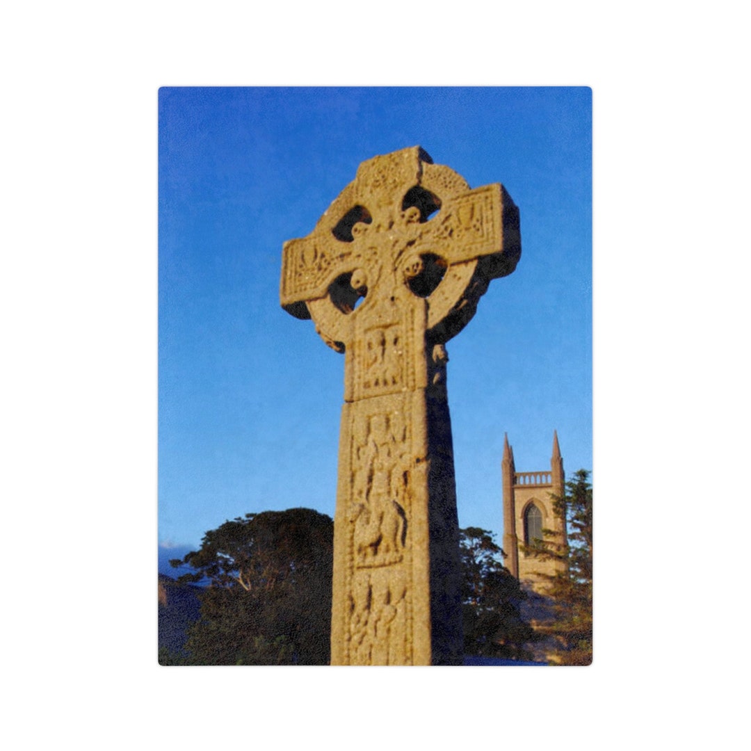 Velveteen Minky Celtic Cross Blanket Blue. Irish Blanket. Celtic Cross ...